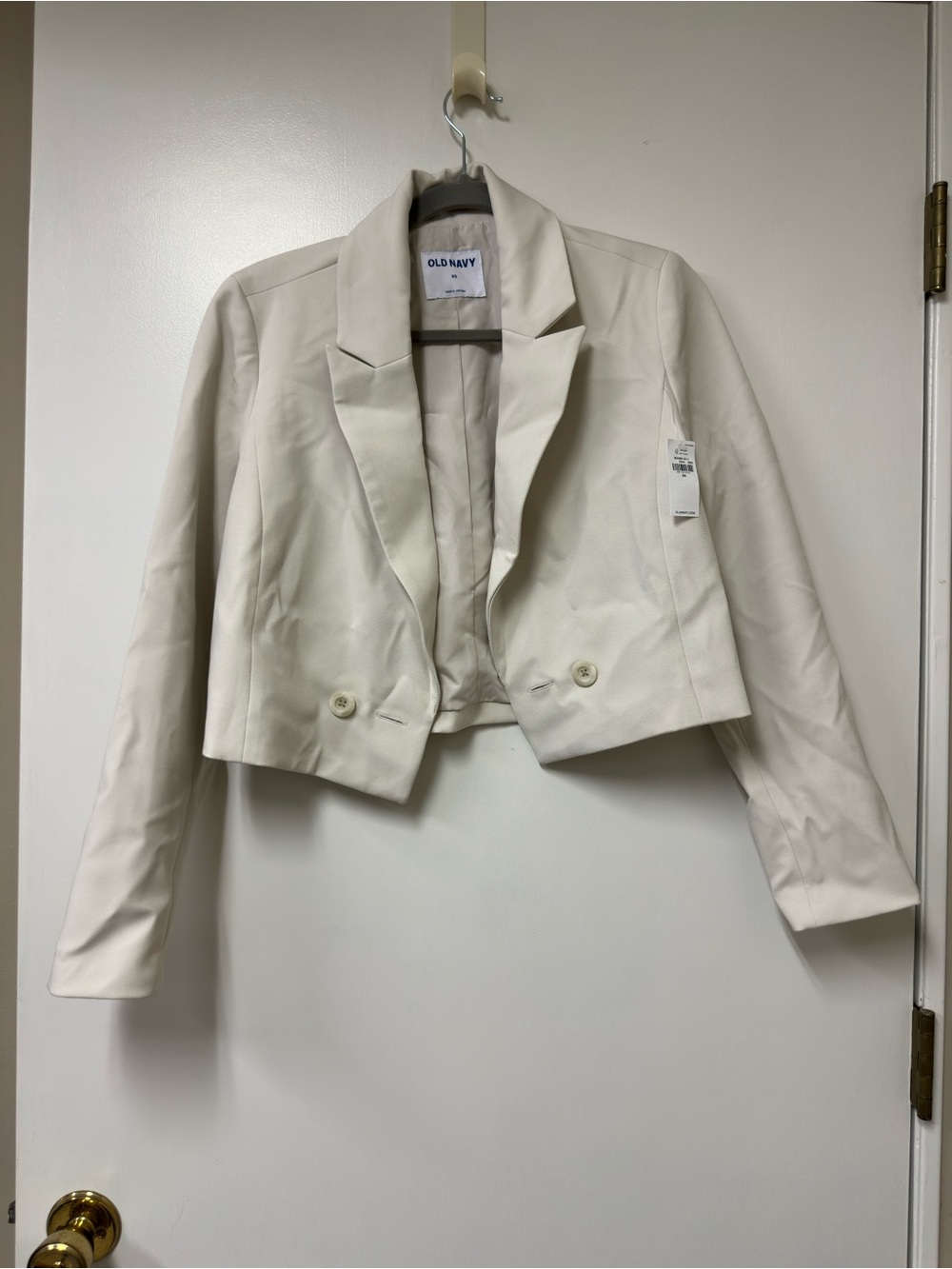Old Navy White Cropped Blazer Jacket